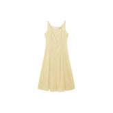 Women's Textured Square-Neck A-Line Sleeveless Dress